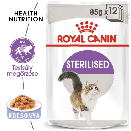 Royal Canin Sterilised Jelly - nedves macskaeledel zselében 12 x  85 g