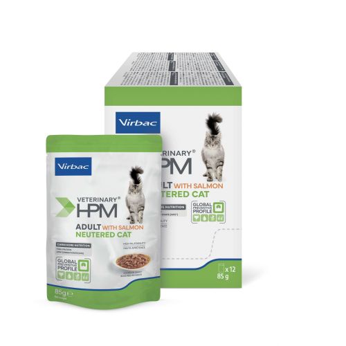 Virbac Veterinary HPM Adult Neutered Cat with Salmon nedves 12 x  85 g