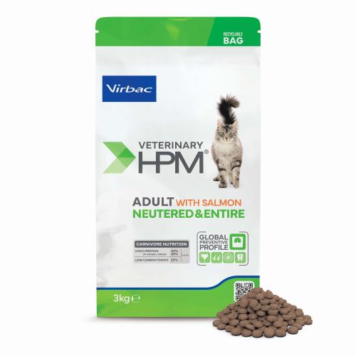 Virbac Veterinary HPM Adult Neutered & Entire Cat with Salmon  3 kg