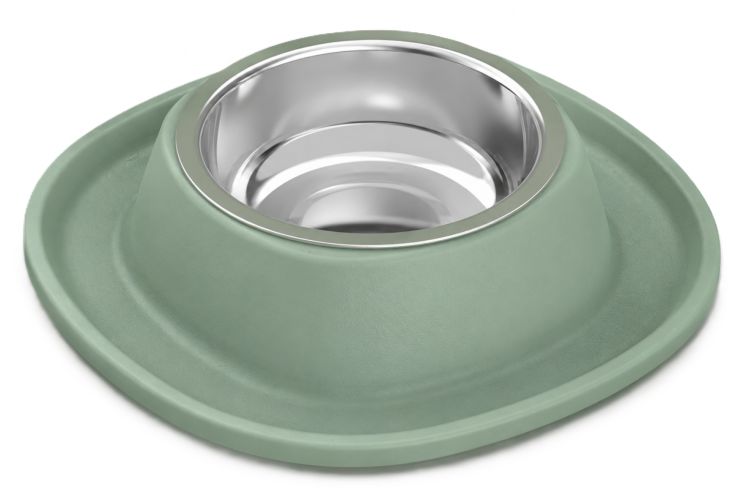 ZooBeeDoo etetőtál Soft Touch Inox zöld  0.6 l