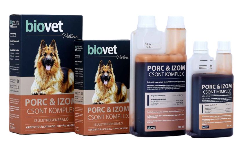 Biovet Porc & Izom Csont Komplex ízületvédő és -regeneráló szirup kutyák számára 275 ml