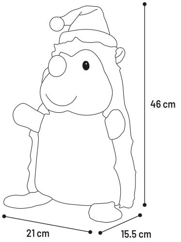 Flamingo karácsonyi játék - Siegy plüss süni 46 cm
