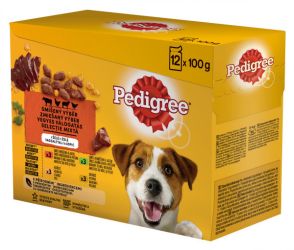 Pedigree alutasakos eledel csirkével és zöldséggel, marhával és zöldséggel, pulykával és sárgarépával, marhával és nyúllal 12 x  100 g