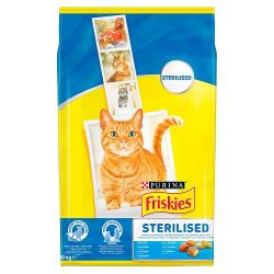 Friskies Steril száraz macskaeledel - lazaccal és hozzáadott zöldségekkel  10 kg