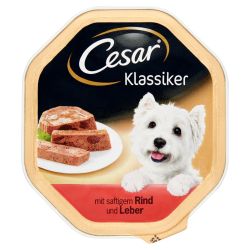 Cesar alutálkás eledel marhával és májjal 14 x  150 g