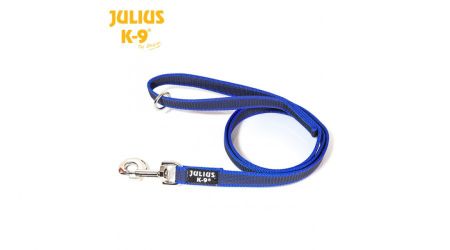 Julius-K9 gumírozott póráz, kék 1,2 m/20 mm, O karika  1.2 m