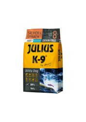 Julius K-9 Grain Free Adult Utility Dog - Salmon & Spinach  10 kg