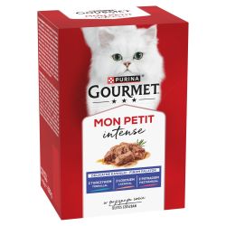 Gourmet Mon Petit Intense nedves eledel válogatás tonhallal, lazaccal, pisztránggal 6 x  50 g