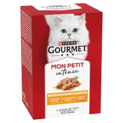 Gourmet Mon Petit Intense nedves eledel válogatás pulykával, csirkével, kacsával 6 x  50 g