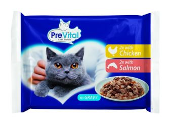 PreVital alutasakos eledel csirkével, lazaccal 4 x  100 g