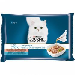 Gourmet Perle Gravy Delight lazac és tonhal 4 x  85 g