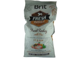 Brit Fresh Overweight & Senior Dogs Fit & Slim - Pulyka és borsó  12 kg