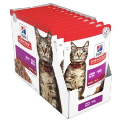 Hill's Science Plan Adult nedves macskatáp, marha 12 x  85 g
