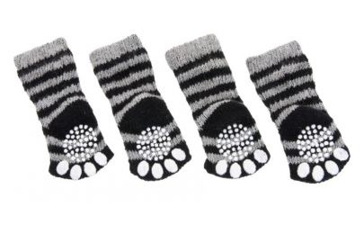 Flamingo kutyazokni - fekete/szürke l-es   4 db