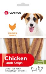 Flamingo Kutya Snack - Chicken Lamb Strips csirkés és bárányos csíkok  85 g