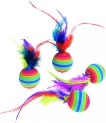 Flamingo macskajáték - szivárványos hablabda 4 x  3 cm