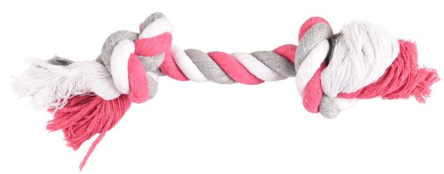 Flamingo Jim Playing Rope - rágókötél 2 csomóval, pink 22 cm   1 db