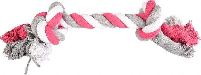 Flamingo Jim Playing Rope - rágókötél 2 csomóval, pink 40 cm   1 db
