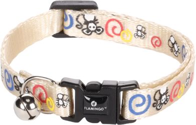 Flamingo Ziggi nyakörv macskáknak - fehér egérkés  1 db