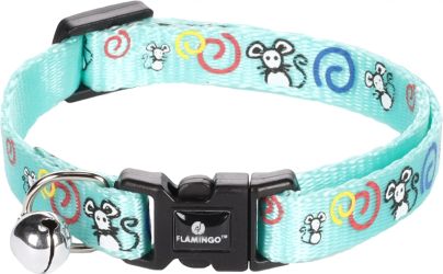 Flamingo Ziggi nyakörv macskáknak - türkiz egérkés  1 db