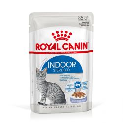 Royal Canin Indoor Sterilised Jelly - lakásban tartott felnőtt macska zselés nedves táp 12 x  85 g