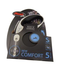 Flexi Comfort S - 5 méteres zsinóros póráz  Fekete 