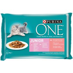Purina ONE Junior nedves macskaeledel 4 x  85 g