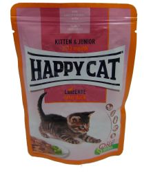 Happy Cat Kitten & Junior Land Ente alutasakos eledel - Kacsa  85 g