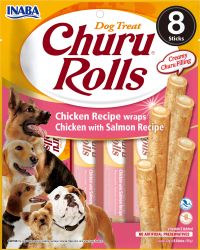 Inaba Dog Churu Rolls - csirke-lazac 8 x  12 g