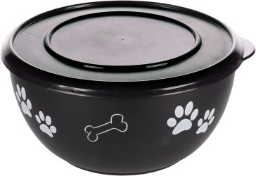 Flamingo Bella Kena fémtál tetővel kutyáknak - fekete  1250 ml