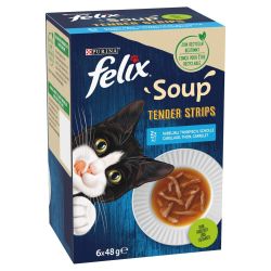 Felix Soup Tender Stripes Halas Válogatás 6 x  48 g