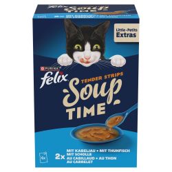 Felix Soup Tender Stripes Halas Válogatás 6 x  48 g