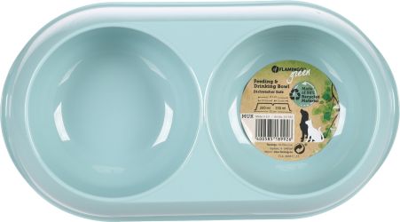 Flamingo műanyag duo tál - világoskék  2x200 ml