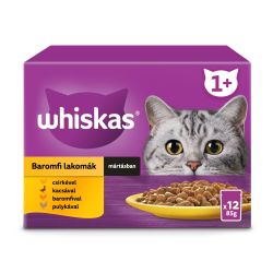 Whiskas alutasak 12 pack eledel macskák részére szárnyas válogatásban ízesítéssel 12x85 g 12 x  85 g