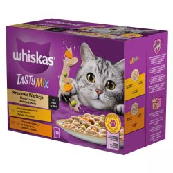 Whiskas alutasak 12 pack eledel macskák részére krémes ízesítéssel 12x85 g 12 x  85 g