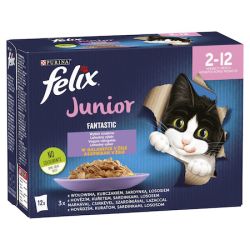 Purina Felix Fantastic Junior vegyes válogatás aszpikban - nedves macskaeledel 12 x  85 g