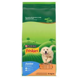 Friskies Junior száraz kutyaeledel - csirke, zöldségek és tej  15 kg