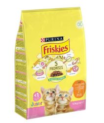Friskies Junior száraz macskaeledel - csirkével, tejjel és hozzáadott zöldségekkel  10 kg