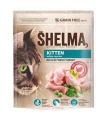 Shelma Kitten gabonamentes száraz macskaeledel - pulyka  750 g