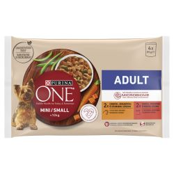 Purina ONE MINI Adult nedves kutyaeledel csirkével és marhával 4 x  85 g