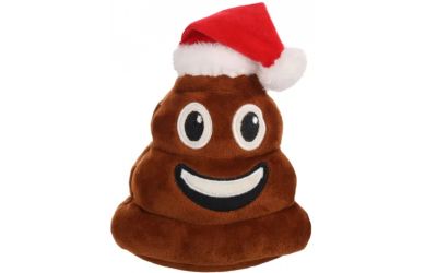 Flamingo karácsonyi plüssjáték kutyáknak - kaki emoji  1 db