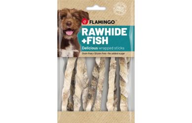 Flamingo jutalomfalat - nyersbőr rúdakra tekert halbőr  85 g