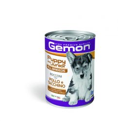 Gemon Puppy & Junior kutyakonzerv - csirke, pulyka  415 g