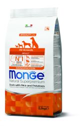 Monge Speciality Line All Breeds Adult Monoprotein száraz kutyatáp - kacsa, rizs és burgonya  2.5 kg