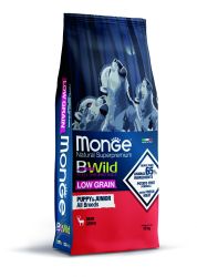 Monge BWild All Breed Low Grain Puppy & Junior száraz kutyatáp - szarvas  12 kg