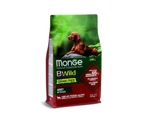 Monge BWild Grain Free All Breeds Adult száraz kutyatáp - bárány, burgonya, borsó  2.5 kg