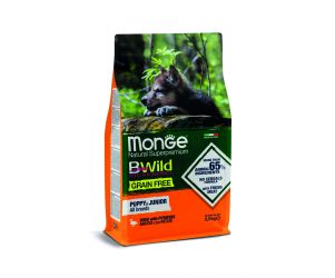 Monge BWild Grain Free Puppy & Junior All Breeds - kacsa burgonyával  2.5 kg