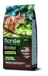 Monge BWild Grain Free száraztáp nagytestű macskáknak - bölény, burgonya, lencse  1.5 kg
