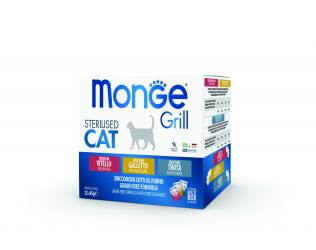 Monge Grill Cat Vegyes Falatok Aszpikban borjú/kakas/pisztráng - Steril 12 x  85 g