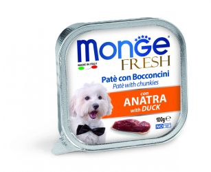 Monge Dog Fresh paté húsdarabokkal - kacsa  100 g